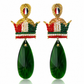 Handmade Agate Lion & Sun Earrings | Pahlavi-Inspired Persian Statement Jewelry | Baharnaz Gallery