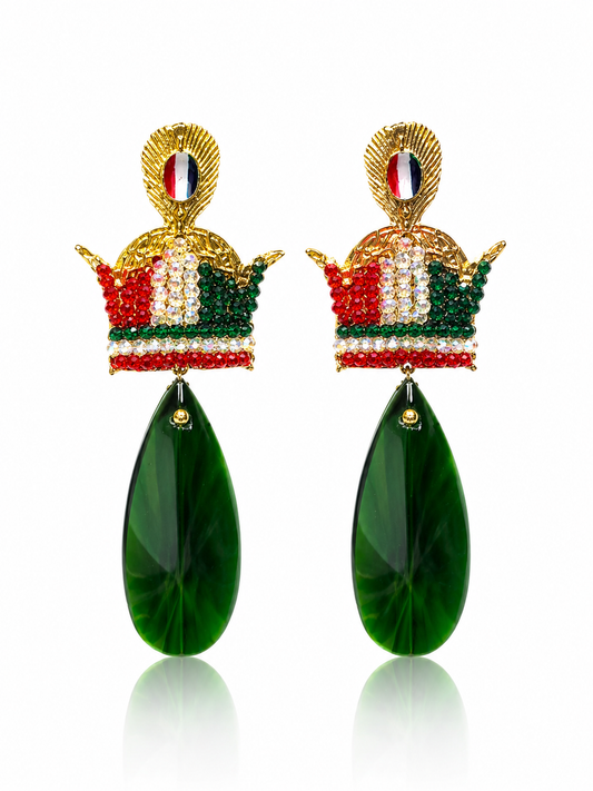 Handmade Agate Lion & Sun Earrings | Pahlavi-Inspired