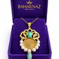 Handmade unique limited edition coin necklace inspired by Pahlavi. Turquoise stone.