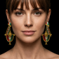 Handmade Persian Map Earrings – Lion & Sun Crown Design | Enamel & Crystal Luxury Statement Jewelry