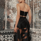 اى قباى پادشاهى راست بر بالاى تو زينت تاج ونكَين از كَوهر والاى تو  black skirt with velvet calligraphy
