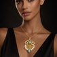 Handmade unique limited edition coin necklace inspired by Pahlavi. Turquoise stone.