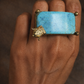 Turquoise handmade crown ring
