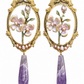 Floral Statement Earrings with Pearls & Purple Drops | Baharnaz