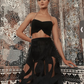 اى قباى پادشاهى راست بر بالاى تو زينت تاج ونكَين از كَوهر والاى تو  black skirt with velvet calligraphy