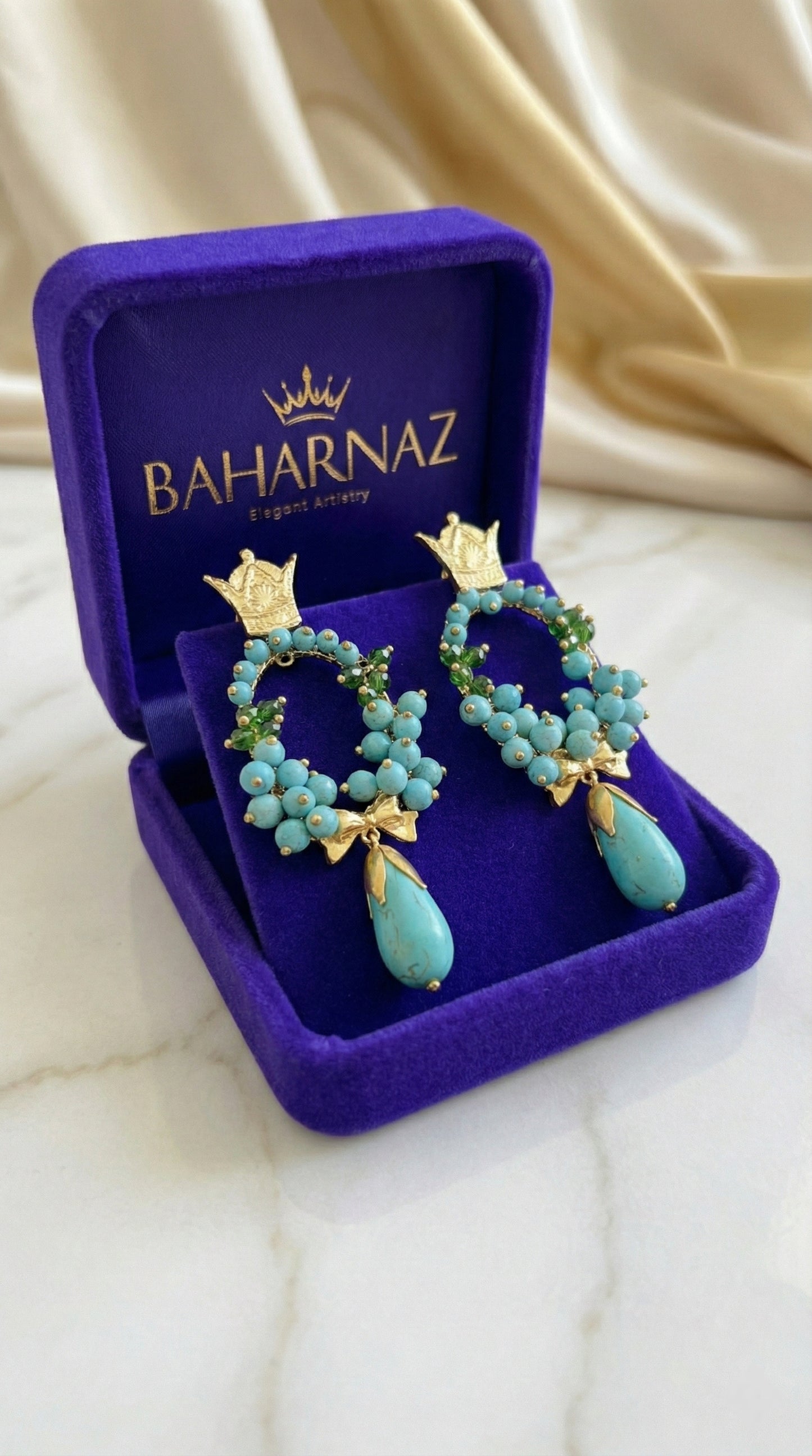 Handmade pahlavi crown earrings earrings ,