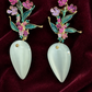 Handmade earrings with white eye cat stone