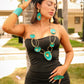Handmade set of limited edition oxidized necklaces , ring, earrings and bracelets