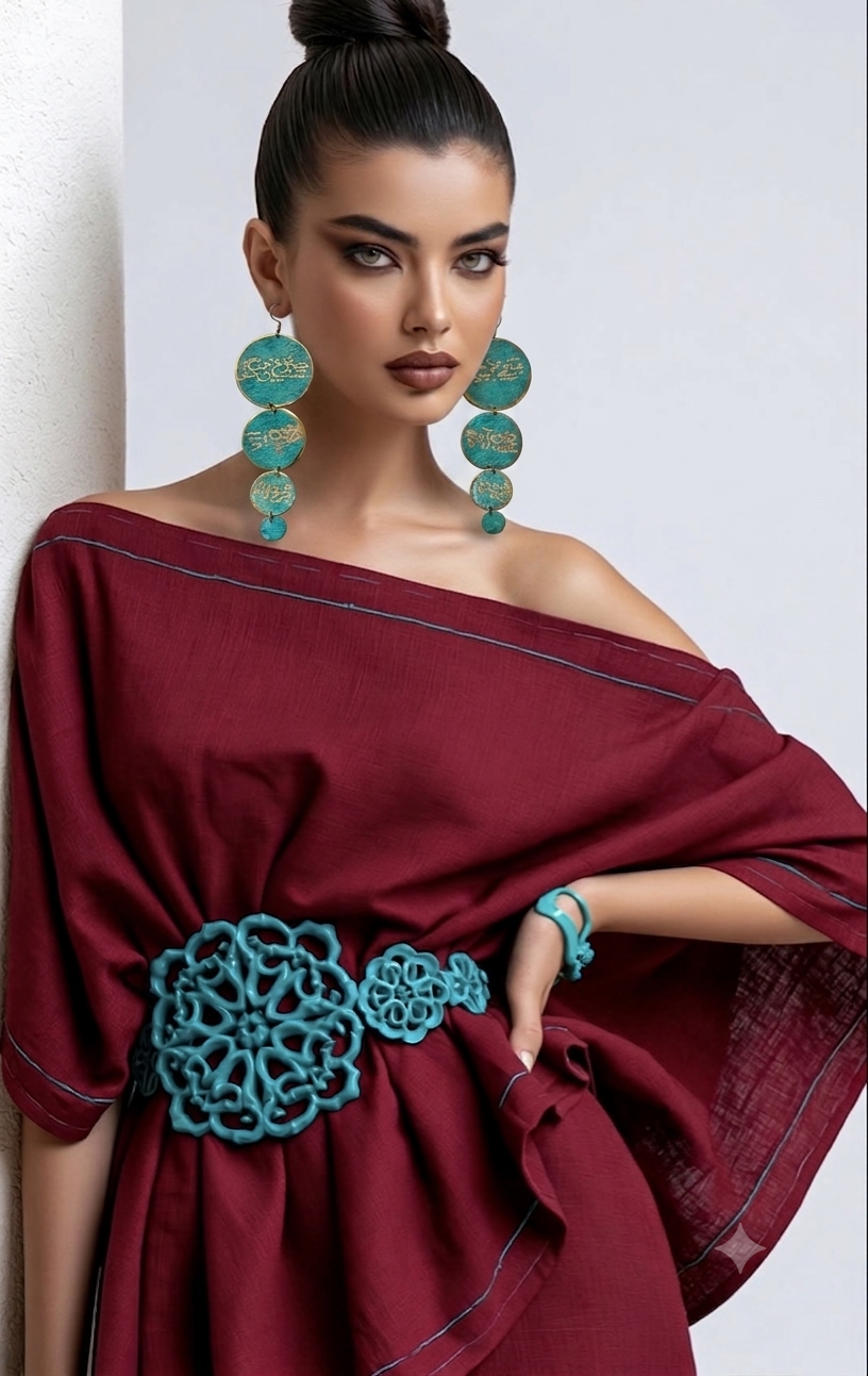 Handmade Oxidized Statement Earrings | Karshemah Calligraphy Art