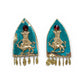 SHĀHBĀNOO, Imperial Handmade Earrings with Sun and Lion Motif