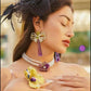 Beautiful handmade earrings and choker . With natural pearls and Amethyststone
