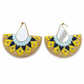 Handmade Beaded Mirror Statement Earrings – Lightweight & Unique