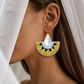 Handmade Beaded Mirror Statement Earrings – Lightweight & Unique