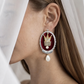 Handmade velvet crown earrings