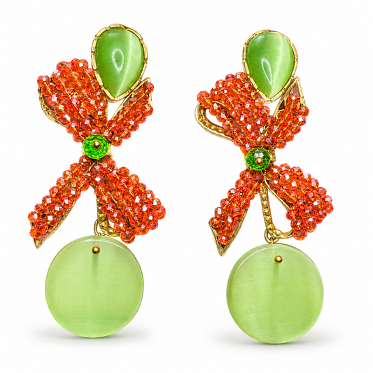 Celestial Bloom Cat's Eye Earrings