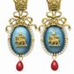 PERSIAN GOLF, Cerulean Odyssey Enamel Earrings For Girls and Women