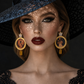 THE KING, Royal Persian Miniature Earrings With Gold-Tone Detailing