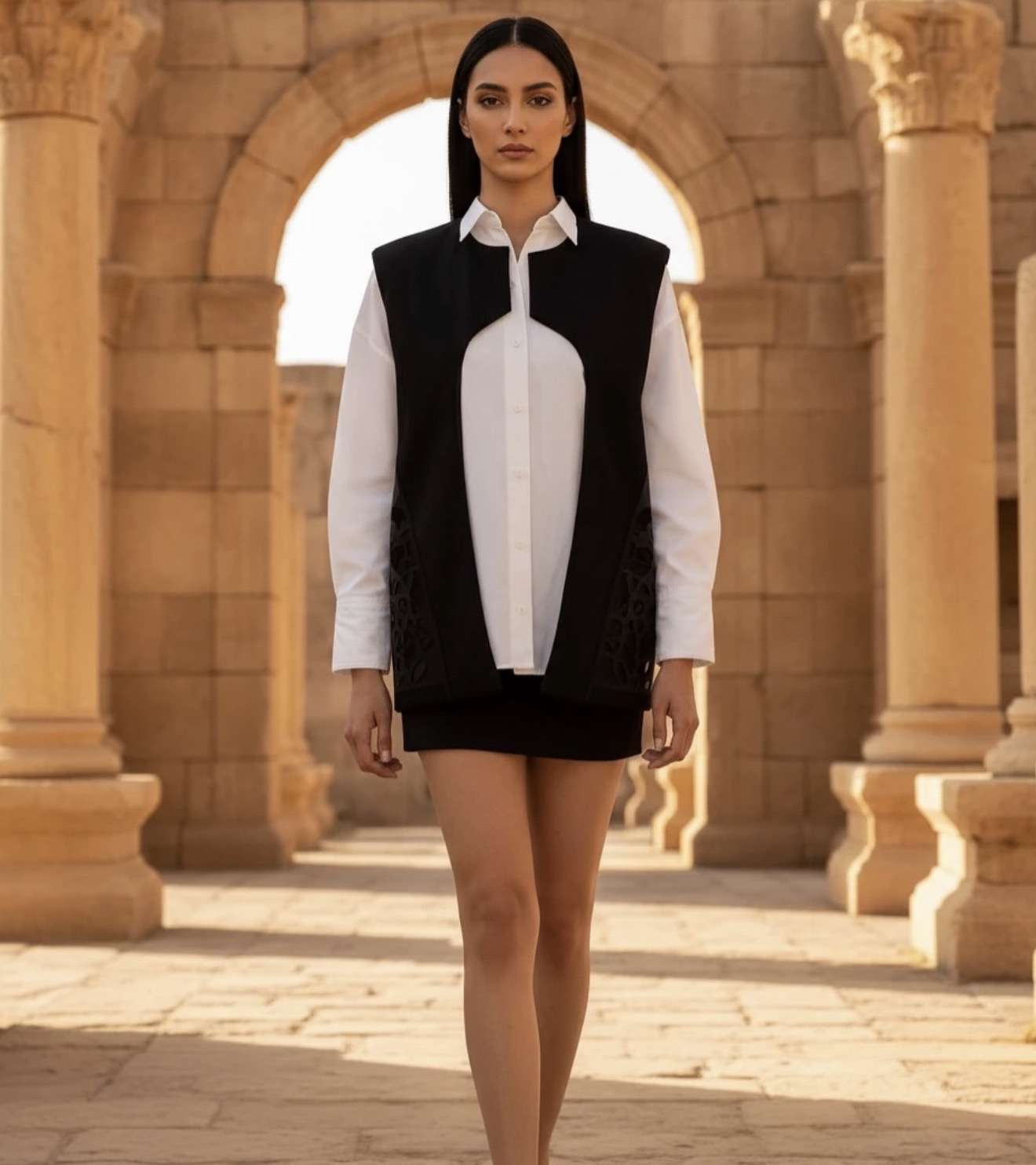 Ravaagh Persian Calligraphy Vest | Modern Persian Cultural Fashion