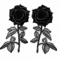 Black Rose Statement Earrings – Gothic Floral Lace Earrings, Handmade Oversized Black Flower Earrings, Elegant Fashion Jewelry for Women