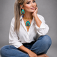 Handmade Achaemenid Lotus Pendant Necklace & Earrings | Vintage Persian Art Jewelry | Baharnaz Gallery