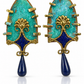 Handmade Achaemenid Lotus Pendant Necklace & Earrings | Vintage Persian Art Jewelry | Baharnaz Gallery