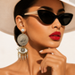 Limited edition Handmade Authentic Pahlavi Coin Evil Eye Statement Earrings