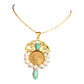 Handmade unique limited edition coin necklace inspired by Pahlavi. Turquoise stone.