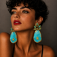 Handmade Blue Oxidized & Earrings – Luxury Turquoise Statement Jewelry
