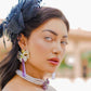 Beautiful handmade earrings and choker . With natural pearls and Amethyststone