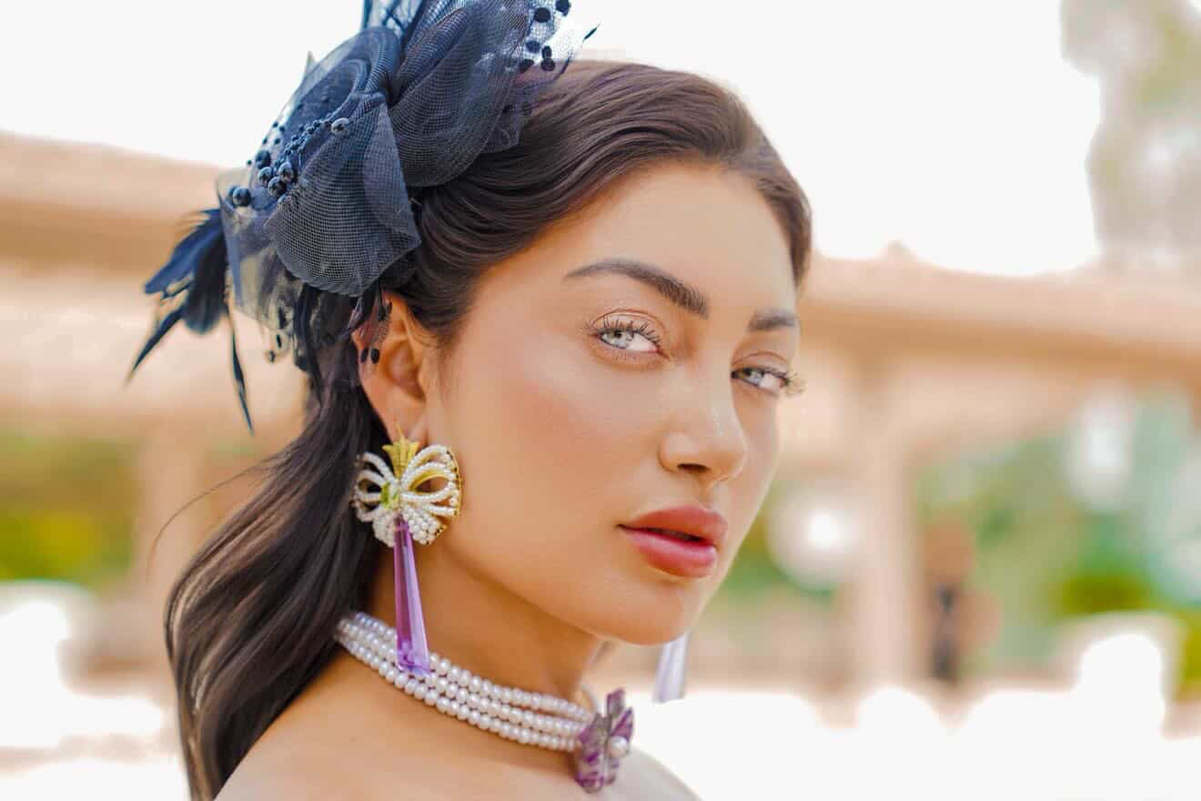 Beautiful handmade earrings and choker . With natural pearls and Amethyststone