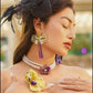 Beautiful handmade earrings and choker . With natural pearls and Amethyststone