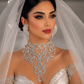 Set of Bohemian Hollow Crystal Statement Necklace for Women – Luxury Rhinestone Choker Necklace, Bridal, Wedding, Party Jewelry, Gold & Silver