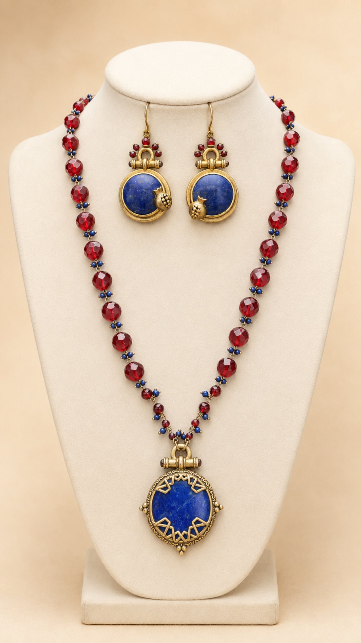 Royal Lapis & Ruby Ensemble Set