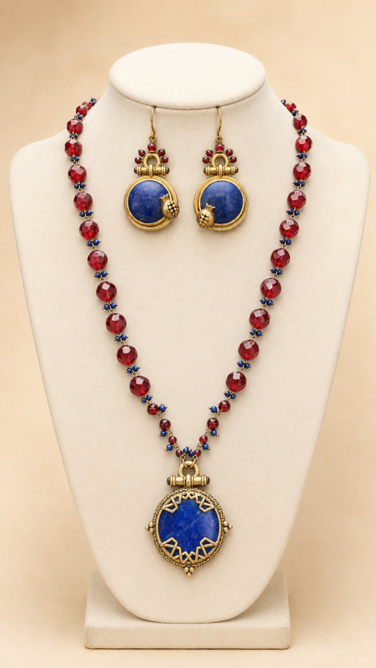 Royal Lapis & Ruby Ensemble Set