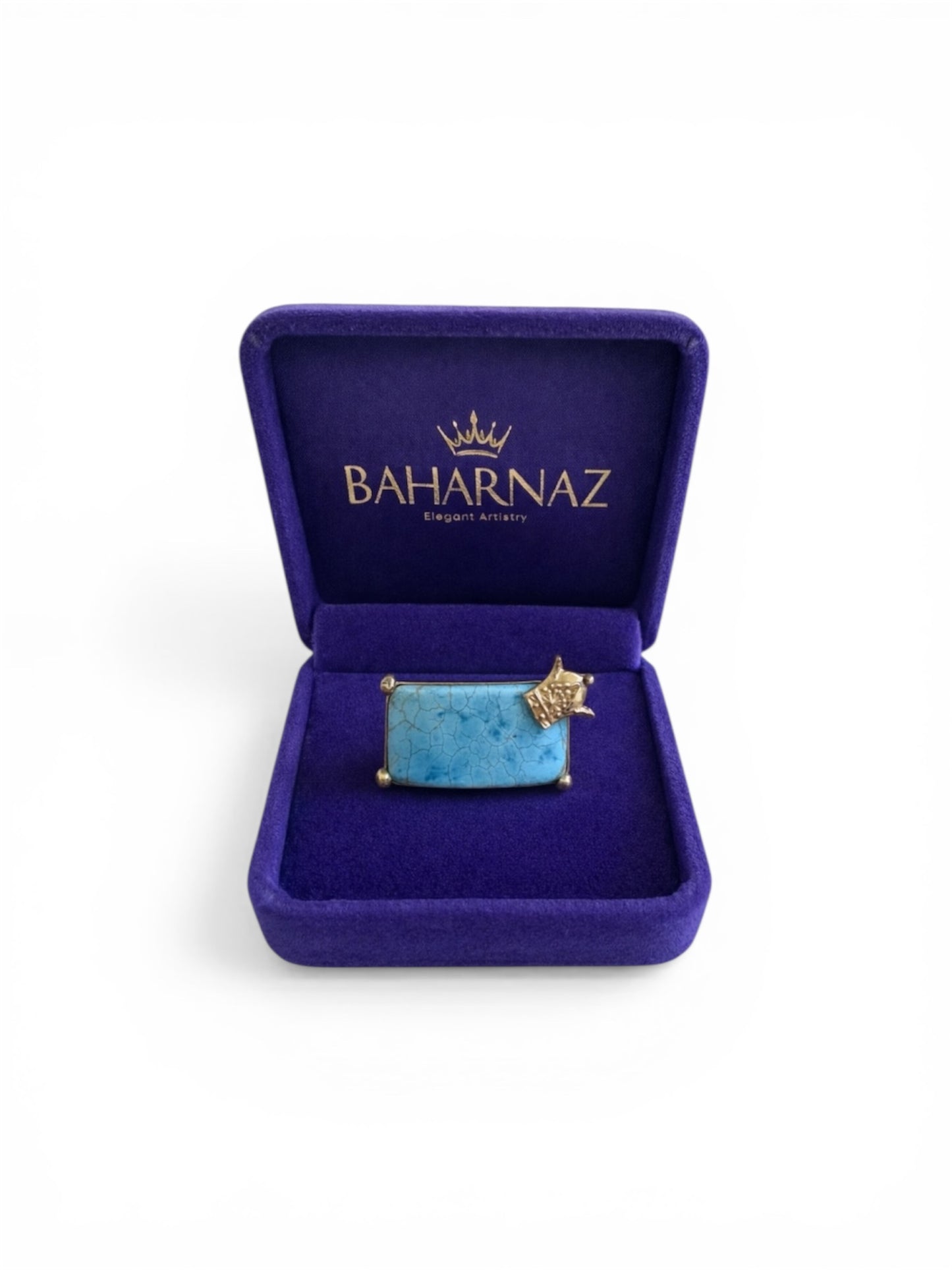 Turquoise handmade crown ring