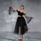 "Ethereal Calligraphy" Scuba and Tulle Ensemble by Baharnaz