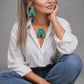 Handmade Achaemenid Lotus Pendant Necklace & Earrings | Vintage Persian Art Jewelry | Baharnaz Gallery